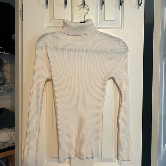 Loft White Long Sleeve Fitted Turtle Neck - Picture 2 of 4